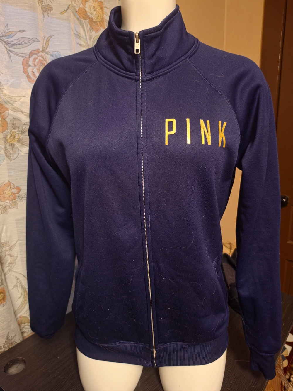 PINK Victoria's Secret Navy Full-Zip Brewers